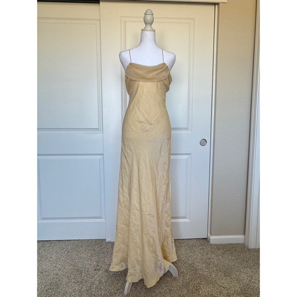 vintage 90s satin cowl neck dress